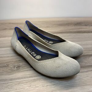 Rothys Shoes Womens 6.5 Gray The Flat Round Toe Ballerina Ballet Knit Casual